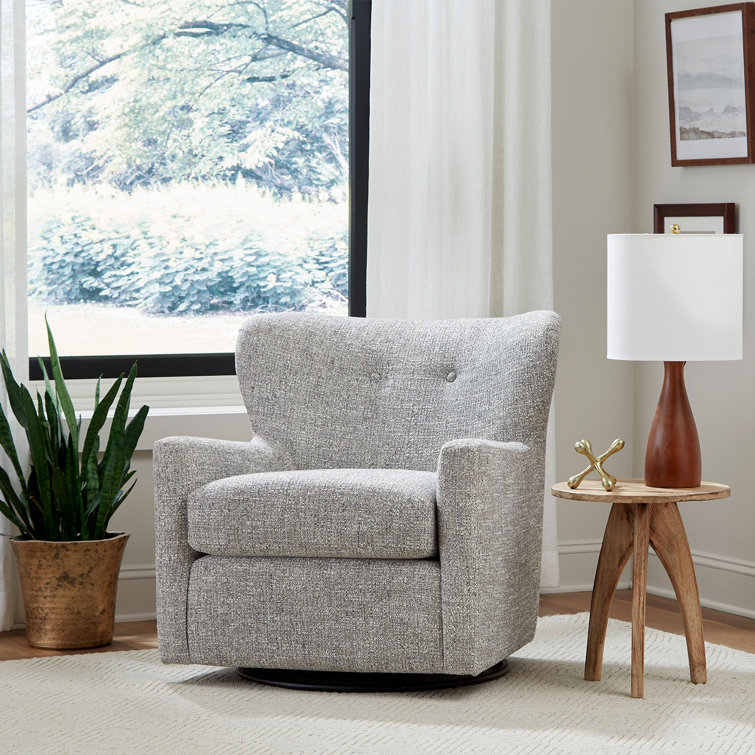 Bendigo Upholstered Swivel Barrel Chair Birch Lane